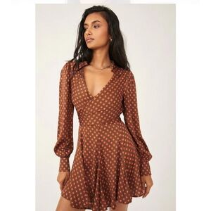 Free people it takes two long sleeve mini dress XS